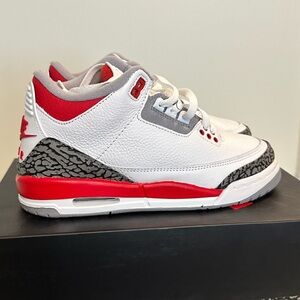 Jordan Retro 3 Sneakers - White and Red